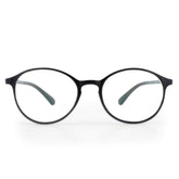 Intellilens Round Blue Cut Computer Glasses for Eye Protection Zero Power, Anti Glare And Blue Light Filter Glasses UV Protection Specs TR90 Frames And CR39 Blue Cut Lens (Black) (49-19-134)